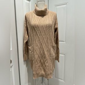 ❄️NWOT Women’s Knit Pockets Elongated (35”long)  Sweater/Dress, L